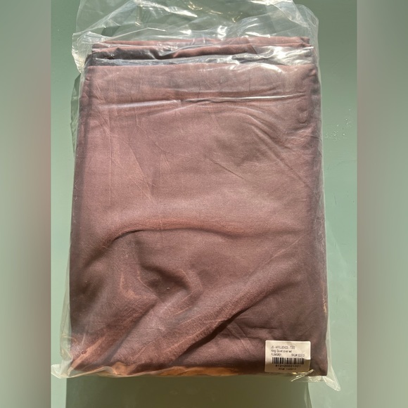 JS Affluence King Duvet Cover + 2 Shams Set 3 Piece Plum Gray 100% Cotton Sateen - Picture 6 of 10